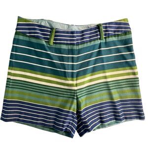 J. McLaughlin Womens Striped Shorts Sz 4 Vacation Coastal Preppy Country Club